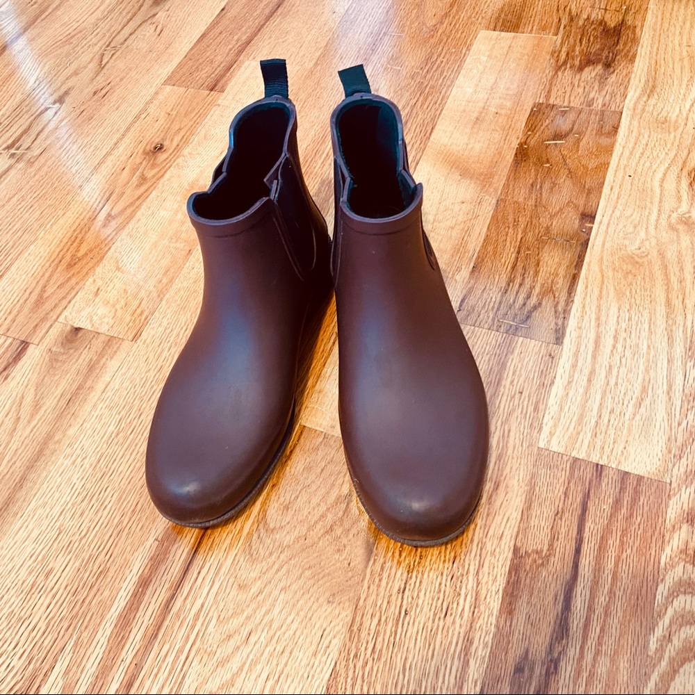 Madewell Burgundy Chelsea Rain Boots Pre-owned